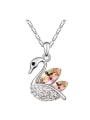 thumb Fashion Little Swan Shiny austrian Crystals Alloy Necklace 0
