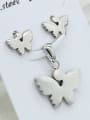 thumb Butterfly Stud Earrings Pendant Set 0