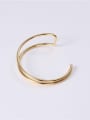 thumb Titanium With Gold Plated Personality Geometric Free Size Bangles 0