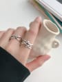 thumb 925 Sterling Silver With Antique Silver Plated Vintage Interlacing winding Square free size  Rings 1