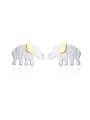 thumb 925 Sterling Silver With White Gold Plated Cute Animal Elephant Stud Earrings 0