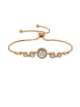 thumb Copper With Cubic Zirconia Simplistic Round  Adjustable Bracelets 3