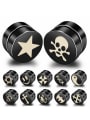 thumb Stainless Steel With Black Gun Plated Personality Round Magnetic Hematite Clasps Stud Earrings 1