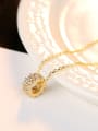 thumb Sterling silver plated 18K gold Zircon Necklace 2