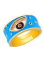 thumb Copper With Color Enamel Fashion Evil Eye Free size Rings 2