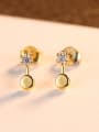 thumb 925 Sterling Silver With Cubic Zirconia Cute Round Stud Earrings 3