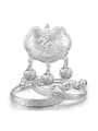 thumb Ethnic style 999 Silver Chinese Dragon Little Bells Children Two Pieces Jewelry Set 0