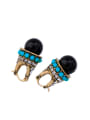 thumb Retro Personality Color Resin Clip stud Earring 2