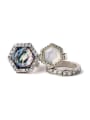 thumb Geometry Artificial Stones Alloy Ring Set 1