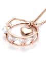 thumb Europe And The United States Rose Gold Titanium Zircon Crystal Sweater Necklace 2