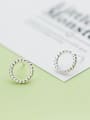 thumb Exquisite Round Shaped S925 Silver Stud Earrings 1