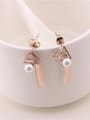 thumb Rose Gold Triangle Artificial Pearl Earrings 0