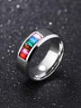 thumb Fashion Colorful Zircon Titanium Ring 0