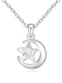 thumb Fashion austrian Crystal Star Moon Pendant Alloy Necklace 2