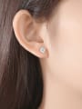 thumb Copper With Cubic Zirconia  Simplistic Round Stud Earrings 1