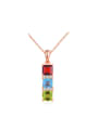 thumb Colorful Natural Stones S925 Silver Pendant 0