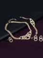 thumb Alloy Imitation-gold Plated Fashion Rhinestone Interlocked Rings Four Pieces Jewelry Set 1