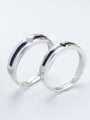 thumb S925 Silver Glue Couple Simple Ring 2
