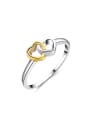 thumb Double Color 925 Silver Heart Shaped Ring 0