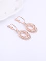 thumb Alloy Rose Gold Plated Fashion Rhinestones Hollow Oval Two Pieces Jewelry Set 2
