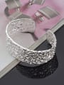 thumb Fashion Hollow Copper Silver Plated Opening Bangle 3
