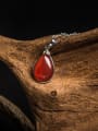 thumb Women Red Water Drop Opal Stone Necklace 1