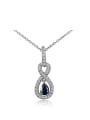 thumb Beautiful Platinum Plated Water Drop Zircon Necklace 0