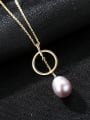 thumb Sterling Silver Natural Pearl Necklace with three colors optional 0