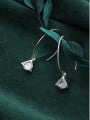 thumb 925 Sterling Silver With Cubic Zirconia Simplistic Triangle Hook Earrings 2
