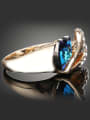 thumb Fashion Blue Crystal Cubic Rhinestones Heart shaped Ring 2