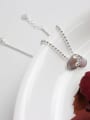 thumb Simple Smooth Heart Silver Tiny Beads Chain Bracelet 2
