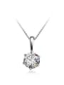 thumb Simple Zircon Women Silver Necklace 0