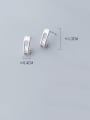 thumb 925 Sterling Silver With Artificial Pearl  Simplistic Geometric Stud Earrings 3