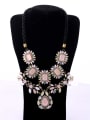 thumb Alloy Flowers-Shaped Woven Rope Sweater Necklace 1
