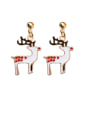 thumb Alloy With Rose Gold Plated Cute Santa Clausr Gift Candy Cane fashion earrings Drop Earrings 2
