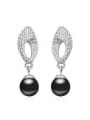 thumb Exquisite Imitation Pearls Shiny Tiny Crystals Alloy Stud Earrings 1