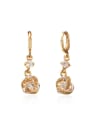 thumb Trendy Colorful Flower Shaped AAA Zircon Copper Drop Earrings 2