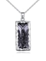 thumb Personalized austrian Crystal Rectangular Pendant Alloy Necklace 1