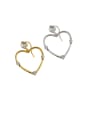 thumb 925 Sterling Silver With  Cubic Zirconia Simplistic Heart Drop Earrings 0