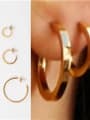 thumb Titanium With Gold Plated Simplistic Round Clip On Earrings 0