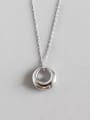 thumb Sterling Silver Fashion Minimalist Round Short Necklace 0