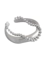 thumb 925 Sterling Silver With  Beads Lrregular Double bead chain Free Size  Rings 0
