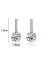 thumb 925 Sterling Silver With  Cubic Zirconia  Cute Round Stud Earrings 3