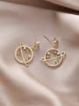 thumb Alloy With Gold Plated Simplistic Planet  Drop Earrings 2