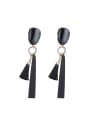 thumb Fashion Black Tassels Alloy Drop Earrings 0