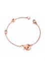 thumb Stainless Steel With Rose Gold Plated Fashion Round Double ring Bracelets 0