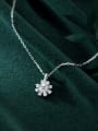 thumb 925 Sterling Silver With Platinum Plated Cute Flower Necklaces 2