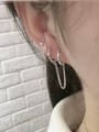 thumb 925 Sterling Silver With Platinum Plated Personality Round Earrings 1