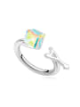 thumb Personalized Cubic austrian Crystal-accented Opening Alloy Ring 2