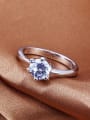 thumb 18K White Gold Plated Crown Shaped Zircon Engagement Ring 2